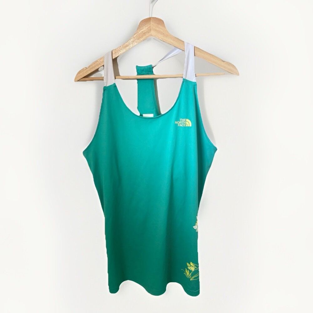The North Face Sport Swim Takini Green Floral Gym Pool Beach Razorback Lg